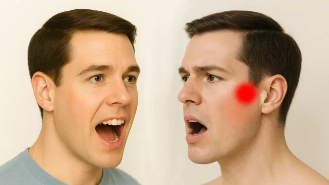 Video showing jaw locking, a key symptom of TMJ disorder